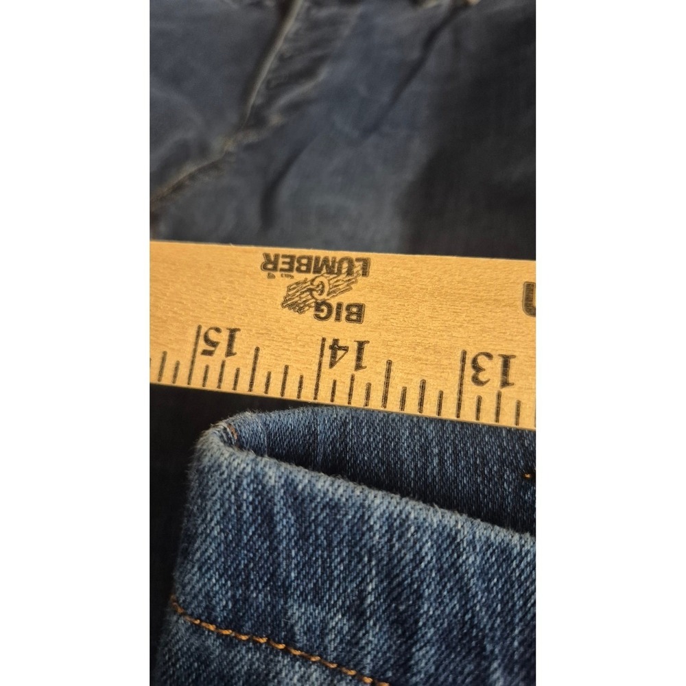 Roll Tide Alabama‎ Crimson Tide Ruffle Hem Denim Jeans Upcycled Fan Pants LG 12 - Picture 15 of 16